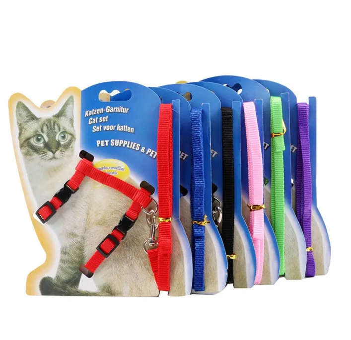 Cat Kitten Leash and Harness Set Nylon Chest Strap Portable Collar